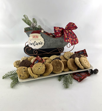 believe gift by basket of pittsburgh photo with sleigh and cookies