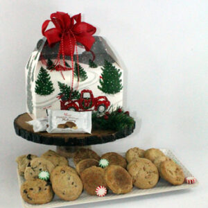 holly jolly cookie basket